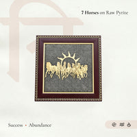 Vastu 7 Horses on Raw Pyrite Frame