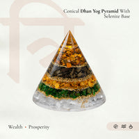 Vastu Conical Dhan Yog Pyramid with Selenite Base