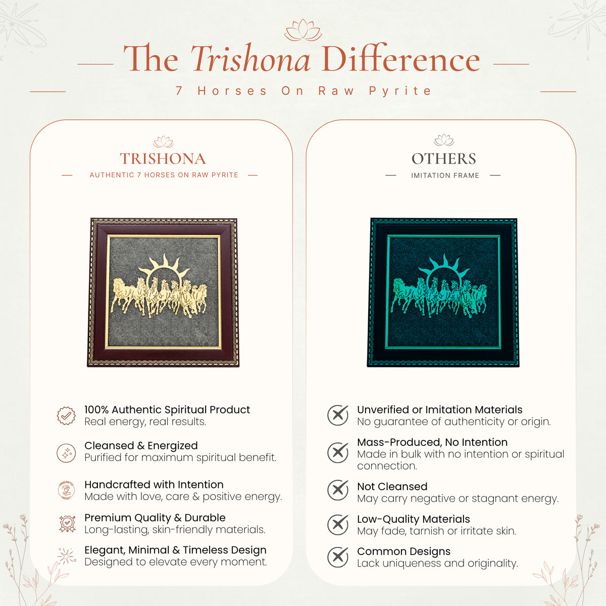 Vastu 7 Horses on Raw Pyrite Frame